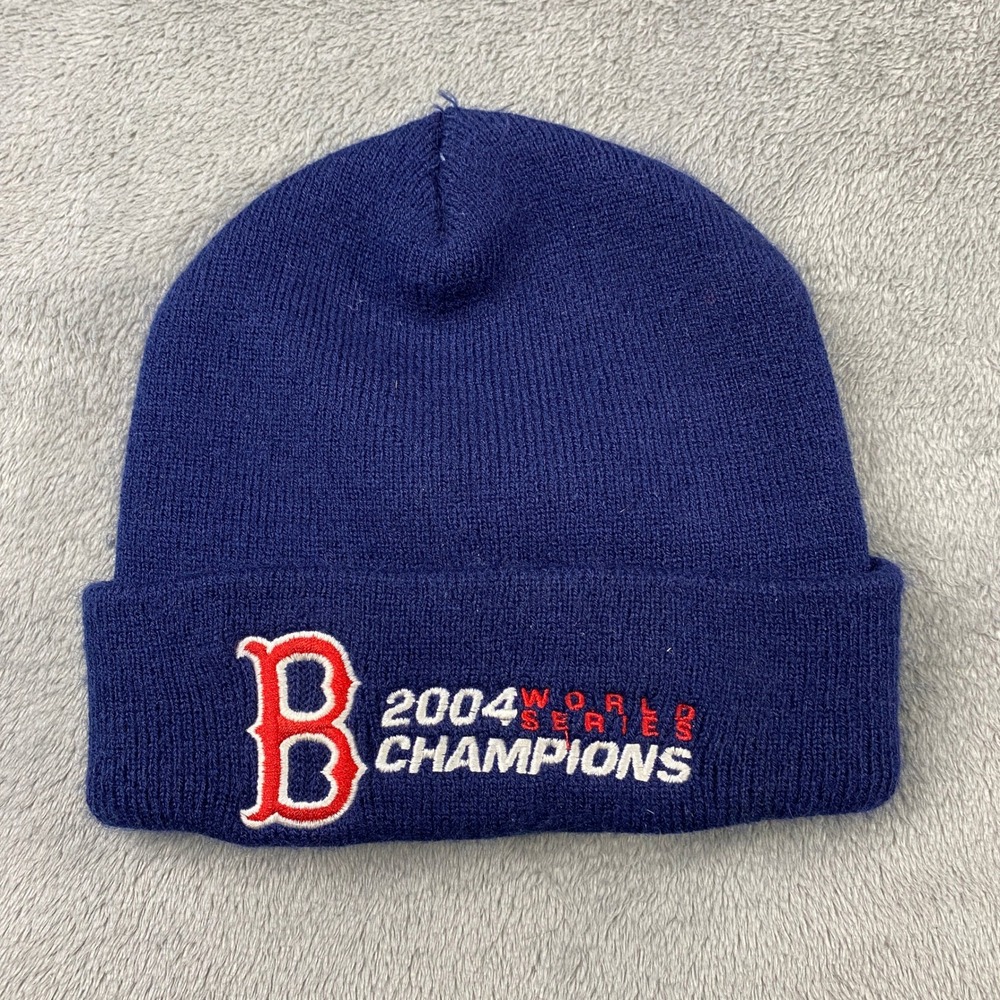 Boston Red‎ Sox 2004 World Series Champions Beanie Hat Navy Blue Headmaster USA